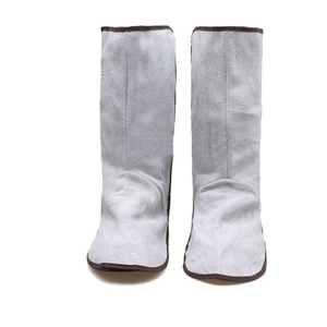 Cubrezapatos de Soldadura de Cuero Vacuno Blanco Premium de Primera Calidad, Resistentes al Calor, Ecológicos, para Trabajos de Bomberos - Product Image 1