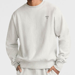 Nueva venta al por mayor liso 100% algodón mezclado en Blanco polar cuello redondo sudadera hombres diseño personalizado sudadera para logotipo personalizado - Product Image 4