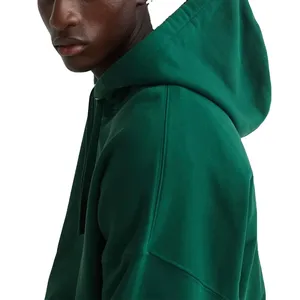 Sweat-shirt à capuche vert foncé pour homme, coupe classique, couleur unie, décontracté, en polaire, avec poche avant, pour l'automne 2027 - Product Image 5