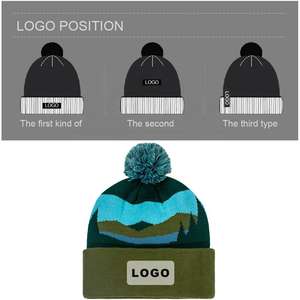 Gorro de Punto sin Puño con Estampado Completo para Adultos, Casual, para Viajes al Aire Libre, Bordado 3D, Gorro de Invierno para Hombre, Jacquard - Product Image 2