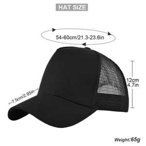 Red <b>Black</b> Mesh Trucker Cap Unisex Adjustable Breathable Casual Hat Spring Summer Adult Style - Product Image 2