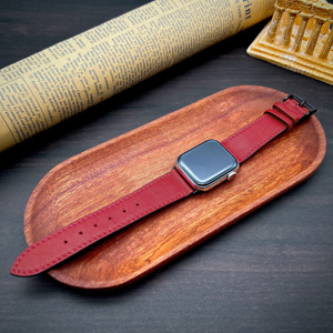 Handmade Castello Luxury Nappa Soft Dark Red Leather <b>Wallets</b> High Quality Soft Polyester Lining Apple Watch Band Strap - Product Image 4
