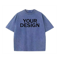 Harga Grosir Kaos O-Neck Katun Berkualitas Tinggi Bermerek Acid Wash Pakaian Desainer Ukuran Besar Kaos Pria Dicuci