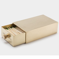 Caja de Almacenamiento Decorativa de Latón y Aluminio Premium, Caja de Almacenamiento Metálica Decorativa para Hotel, Hogar y Mesa