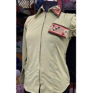 ชุดเสื้อเชิ้ต Western Wool Show พร้อมแผ่นรองอานม้าลาย Navajo สีเบจ ดำ ส้ม  ใส่สบาย ทนทาน สำหรับกีฬาขี่ม้า - Product Image 3