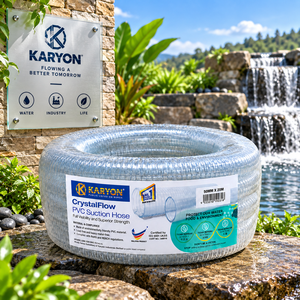 สายดูดน้ำใส PVC KARYON CrystalFlow ขนาด 50 มม. x 20 ม. เสริมแรง ทนทานต่อการขัดถู สำหรับปั๊มน้ำ เหมาะสำหรับตลาดอเมริกาและเอเชีย - Product Image 1