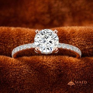 Rose Gold Plated Silver Ring Prong Elegant Bridal Wedding Anniversary Promise Engagement Jewelry Women Daily Wear Gift Luxury - Product Image 4