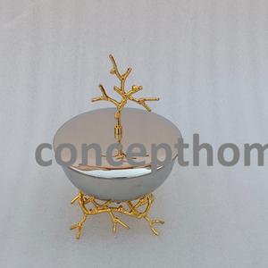 Frutero Metálico Decorativo para el Hogar, Recipiente Metálico para Frutos Secos, Decoración para Mesa de Comedor - Product Image 4