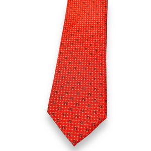 Corbata de seda geométrica naranja vibrante - Product Image 1