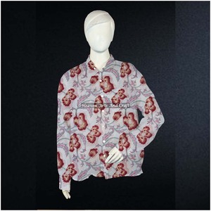 Cotton <b>Women</b> Casual <b>Shirts</b> Summer Bohemian Midi Tunic <b>Shirt</b> Hand-Printed Beachwear Full Sleeve Design <b>Shirt</b> - Product Image 1