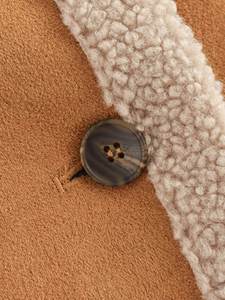 Abrigo de Mujer Grueso de Lana No Tejida para Otoño/Invierno, Impermeable, Transpirable, con Ribete de Piel y Corte Holgado - Product Image 2