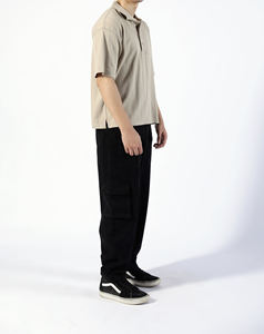 Polo décontracté d'été pour homme 100 % coton, coupe ample, tissu jersey infroissable, logo personnalisé imprimé, style hip-hop, séchage rapide - Product Image 3