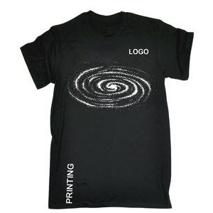 เสื้อยืดสีดำสำหรับผู้ชายเสื้อยืดทรงหลวมมีลายพิมพ์ผ้าฝ้าย100% - Product Image 1