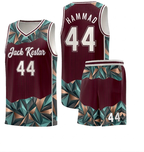 Nouvelle tenue de basket-ball personnalisée tendance pour adultes, 100% polyester, grande taille, haute qualité, séchage rapide, impression par sublimation - Product Image 4