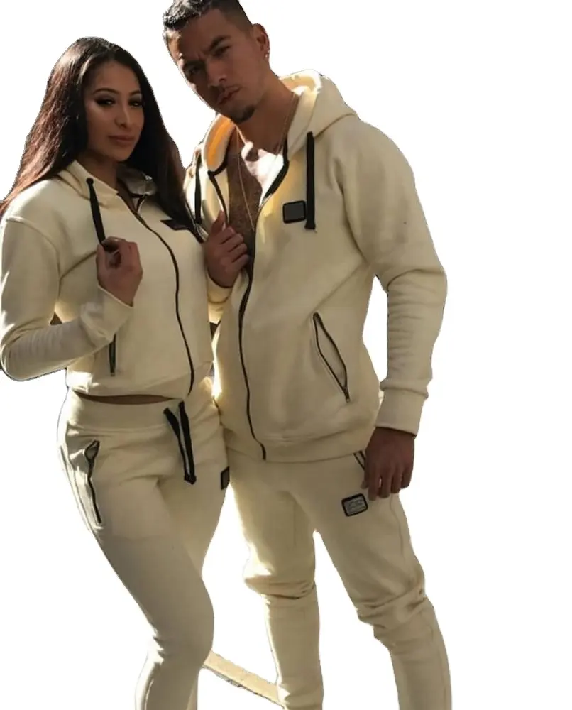 Tasarım kendi eşofman spor şerit özel baskı logo/baskı fullzipper kalın polar moda giyim eşofman