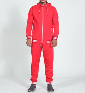 Nouveau design tendance : Ensemble de jogging pour homme, coupe ajustée, en molleton uni (Spandex/Coton), avec sweat à capuche zippé et bordures côtelées contrastantes - Product Image 6
