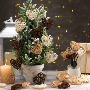 Heart shape ornament handmade <b>accessory</b> supplies <b>braided</b> rattan hearts supplier direct cost - Product Image 4