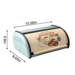 Moderna Caja de Pan Metálica con Tapa Abatible, Contenedor Rectangular para Almacenamiento de Alimentos, para Preservar la Frescura en la Cocina - Product Image 3