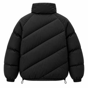 Blouson matelassé pour homme, col montant, fermeture éclair, coupe-vent, imperméable, hiver, décontracté, coupe ample, rembourrage en polyester, longueur standard - Product Image 3