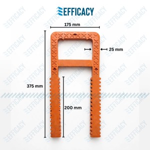 Marchepieds en PVC Efficacy 375x175x25 mm avec tige de 12 mm |   Marchepied en polypropylène modèle WI-PVC-FS-375X175 - Product Image 3