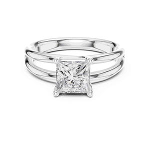 2ct Princess Cut Lab Grown Diamond Solitaire Engagement <b>Ring</b> Four Prong <b>Split</b> Shank 14K 18K Solid Gold Bridal Jewelry - Product Image 2