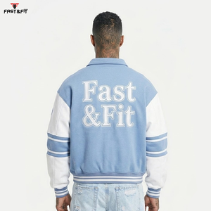 High Quality 100% Cotton Canvas Front Logo Windproof Breathable Winter Wear <b>Smart</b> and Stylish College Bomber <b>Jacket</b> <b>for</b> <b>Men</b> - Product Image 2