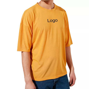 Wholesale Men's <b>Plain</b> <b>T</b> <b>Shirts</b> Custom Embroidery Front Printing 100% Cotton Casual Blank <b>Yellow</b> Color Short Sleeve Summer Wear - Product Image 6