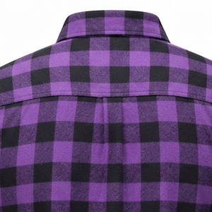 Camisa de Franela 100% Algodón para Hombre, Estilo Clásico a Cuadros, Botones de Cuerno, Transpirable, Ecológica, de Secado Rápido, Manga Larga, Estilo Casual Urbano - Product Image 6