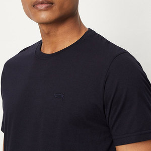 T-shirt pour homme à manches courtes, col rond, coupe classique, en jersey de coton, couleur unie, avec logo sur le devant - Product Image 6