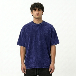 T-shirt unisexe surdimensionné en coton 100% délavé, col rond, coupe ample vintage, épaules tombantes, manches courtes, respirant et doux - Product Image 5