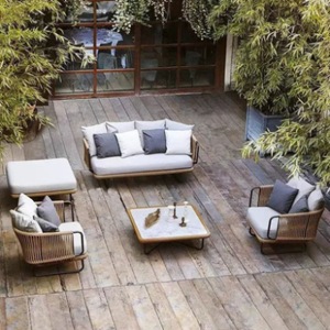 Ensemble de canapés modernes pour salon d'appartement, en bois massif, écologique, personnalisable OEM ODM, décoration intérieure Vietnam, convertible - Product Image 4