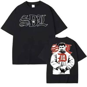 Custom Designs Skysdalimittt 300gsm 100% Cotton Knitted O-Neck Short Sleeve Loose Fit Quick Dry Digital Printing Men's T-Shirt - Product Image 1