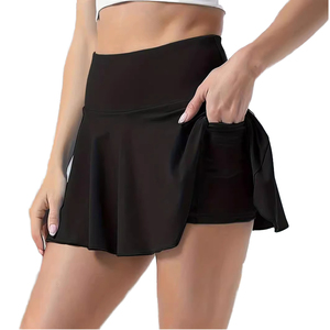Falda pantalón deportiva 2 en 1 para mujer con pantalones cortos de compresión incorporados, bolsillo oculto, secado rápido y absorción de humedad - Product Image 1