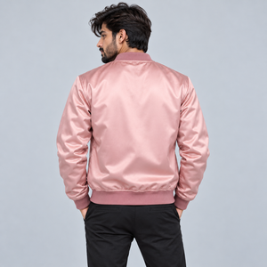 Chaqueta Bomber de Satén de Lujo para Hombre con Decoración de Pedrería Brillante, Acabado Suave Premium, Chaqueta Elegante para Eventos y Fiestas - Product Image 2