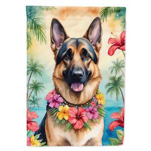 Bandera de jardín Luau Multicolor para buzón de Pastor Alemán, pancarta decorativa para patio, ilustraciones para macizos de flores de tamaño de jardín - Product Image 1