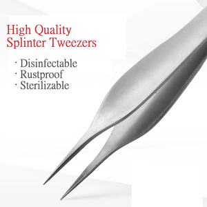 Splinter <b>Tweezers</b> fine tip micro teeth <b>Manicure</b> Eyebrow Eyelash Plucking Stainless Steel Straight 11.5cm Natural Color Logo KKZ - Product Image 3