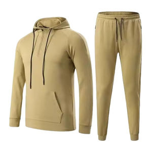 Ensemble de survêtement pour homme en deux pièces, 100 % coton, uni, respirant, vêtements décontractés, survêtement pour homme par OVERSEAS SPORTS - Product Image 1