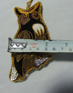 Adornos de Lujo para Árbol de Navidad, Adornos Colgantes de Navidad, Adorno de Búho Orejudo Bordado a Mano, Bola de Navidad, Adornos para Árbol - Product Image 5