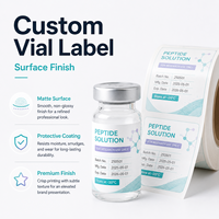 Étiquettes personnalisées pour flacons à motif moléculaire cyan, autocollants imperméables avec logo personnalisé pour flacons en verre de sérum peptidique