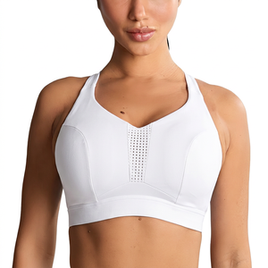 Women V-<b>Neck</b> <b>Halter</b> Sports <b>Bra</b> Medium Support Breathable Mesh Yoga Active wear Solid Black - Product Image 3