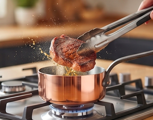 Rose Gold Polished <b>Copper</b> <b>Utensil</b> With Stainless Steel Interior And Handle Minimalist Design For Kitchen Use And Hotel Use - Product Image 4