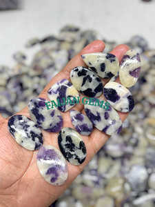 Cabujones únicos de piedras preciosas sueltas de fluorita natural en todas las formas y tamaños Cristal pulido para la fabricación de joyas - Product Image 4