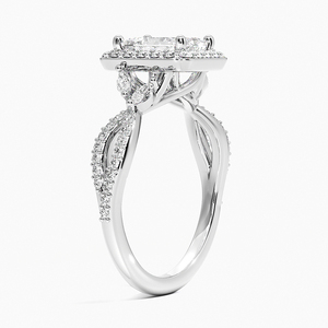 BOJ <b>Ring</b> 0123 <b>Emerald</b> Cut 925 <b>Silver</b> Luxe Floral Prong Setting Solitaire Diamond <b>Ring</b> 2ct D Color VVS1 Moissanite GRA Certified - Product Image 2