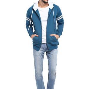 Custom Hoodie Zipper Streetwear <b>Fleece</b> <b>Grey</b> <b>Men</b> Professional Gym Training Casual Apparel New Colorblock Style Wear - Product Image 2