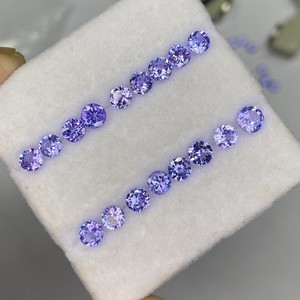 พลอยแทนซาไนต์สีน้ำเงินม่วงธรรมชาติคุณภาพสูง รูปทรงกลม ขนาด 2 มม./3 มม. ราคาขายส่ง สำหรับทำเครื่องประดับ - Product Image 3