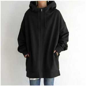 Oversized Hooded Pullover <b>Sweatshirt</b> Long Solid Color Unisex Regular Sleeve Fleece 100% Cotton Windproof Eco-Friendly Winter - Product Image 5