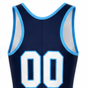 Combinaison de lutte sublimée bleu marine pour hommes, en polyester léger, uniforme sportif athlétique, entraînement de lutte, performance, compétition - Product Image 5