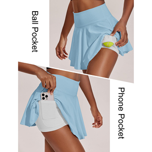 Jupe de tennis pour femme, taille mi-haute, athlétique, avec poches, plissée, légère, pour le golf, l'entraînement et la course, vêtements de sport - Product Image 2