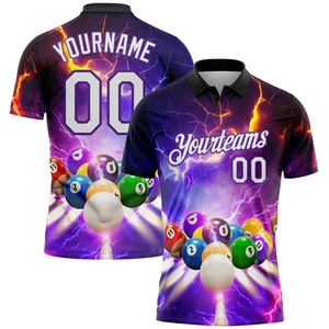 เสื้อโปโลสำหรับเล่นบิลเลียด ดีไซน์ลาย 3 มิติ สีดำชมพูร้อนแรง ขายส่งโดยตรงจากโรงงาน ยอดขายดีที่สุด รับผลิตตามแบบ - Product Image 6