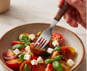 Ensemble de couverts en acier inoxydable avec manche en bois, finition miroir, parfaits pour les mariages, la cuisine, les hôtels et les restaurants - Product Image 6